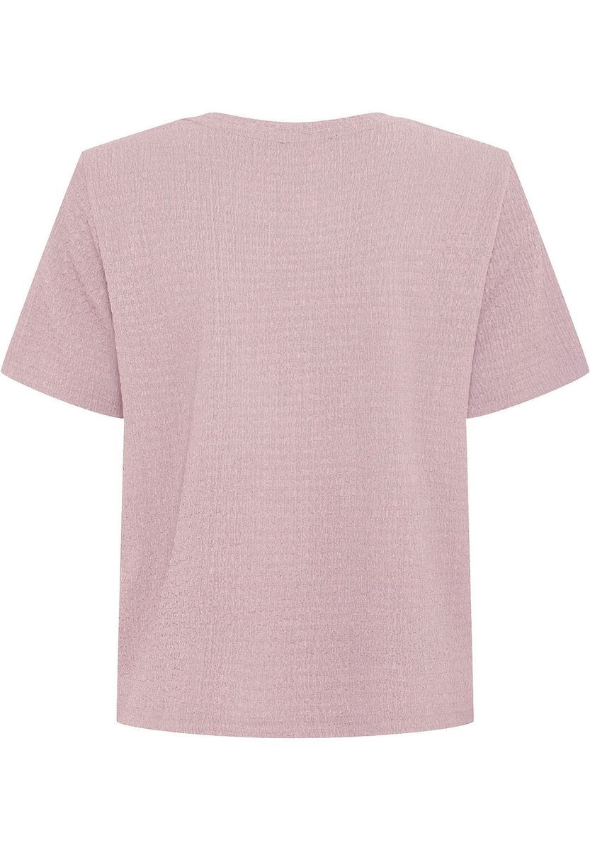 Kurzarmshirt mit Rundhalsausschnitt und Textur