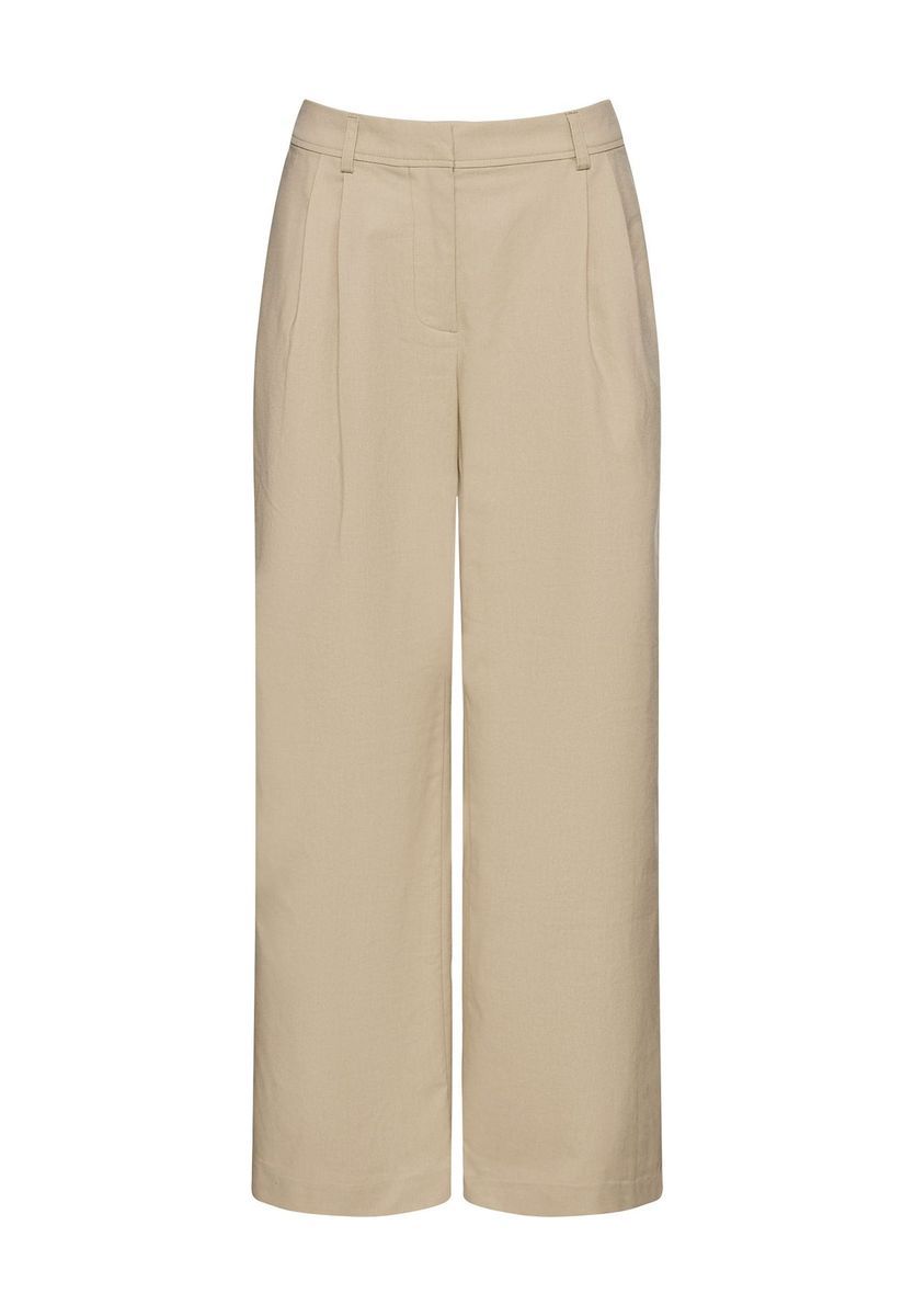 Damen Cropped Bundfaltenhose mit weitem Bein