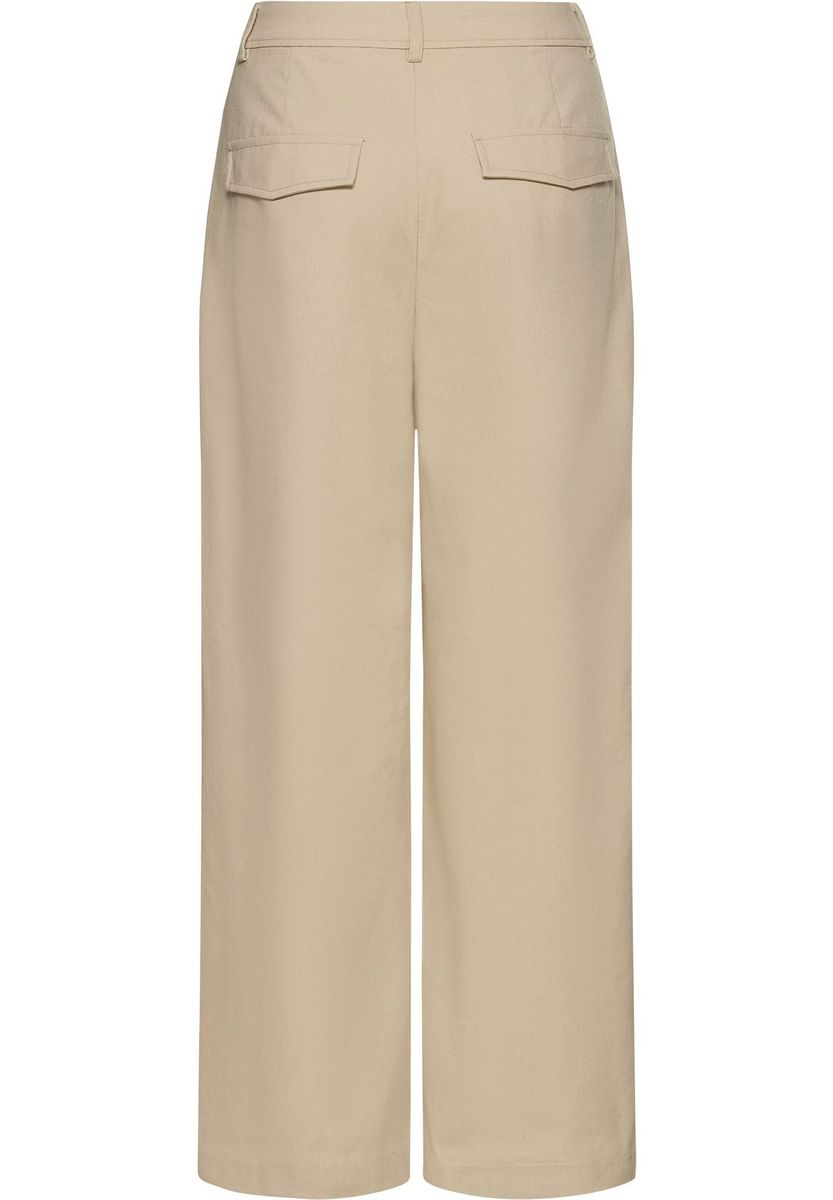 Damen Cropped Bundfaltenhose mit weitem Bein