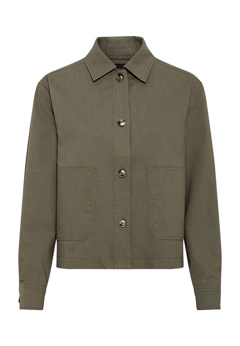 Grüne Baumwollmischung Jacke mit Knöpfen