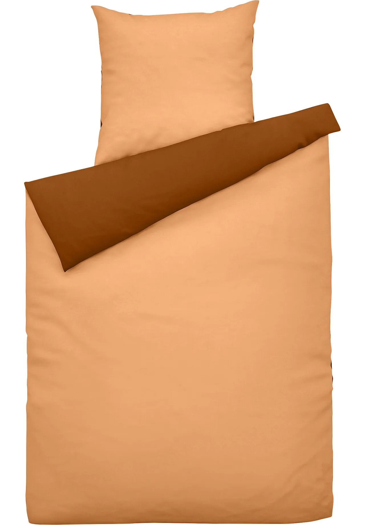 GALERIA home Premium-Satinbettwäsche, orange, 135X200