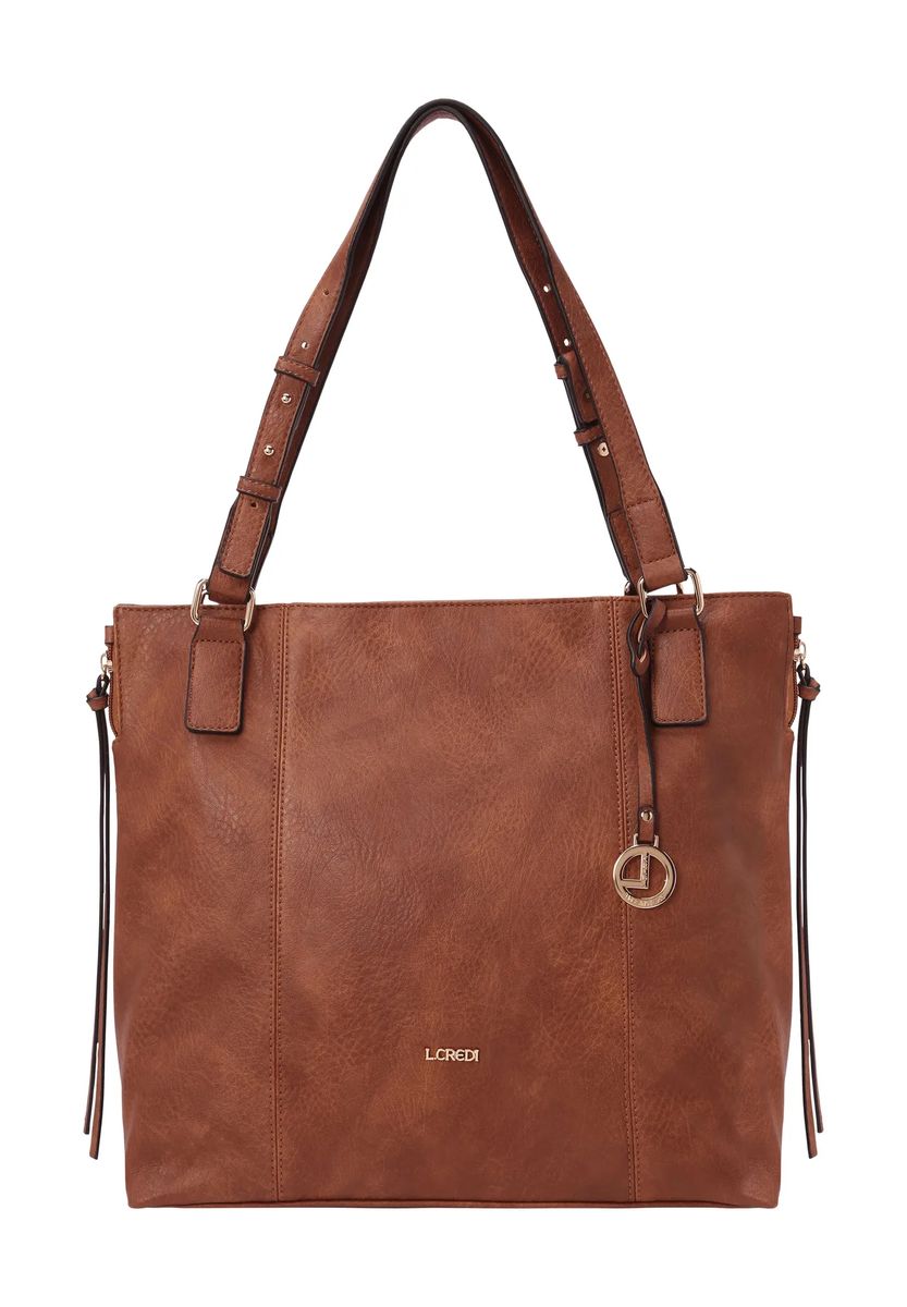 L.CREDI Shopper, Lederoptik, Anhänger, für Damen, braun, 99
