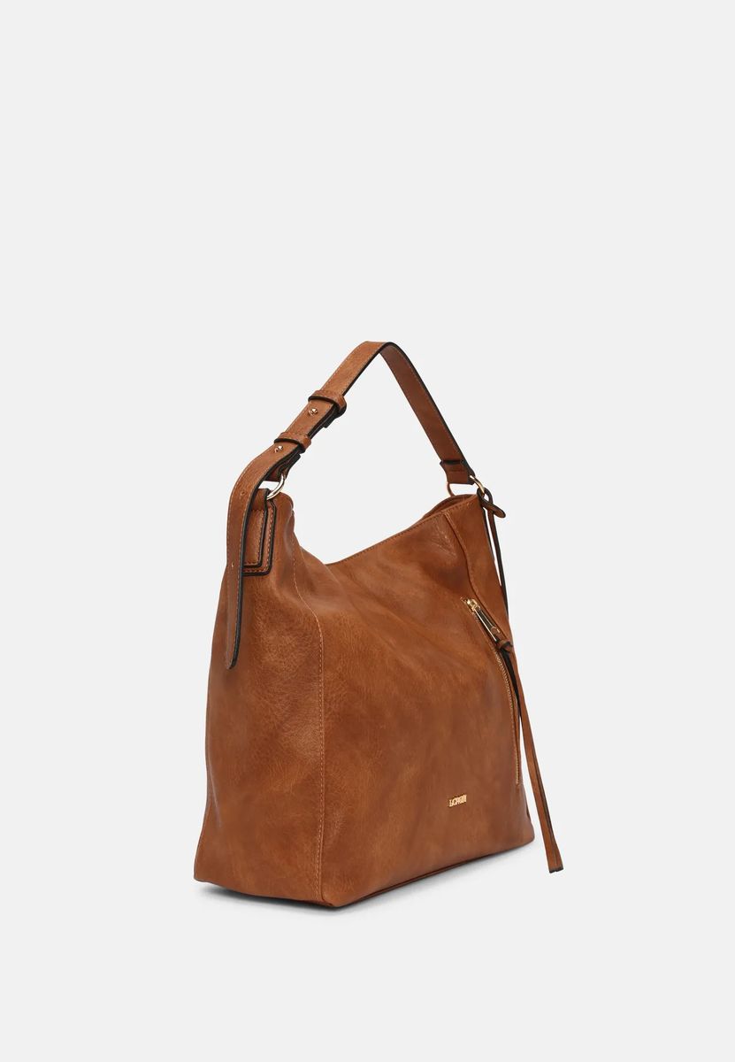 L.CREDI Henkeltasche, Reißverschlussfächer, Anhänger, für Damen, braun, 99