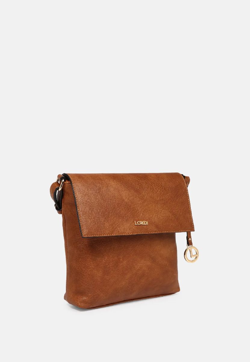 L.CREDI Schultertasche, Anhänger, uni, für Damen, braun, 99