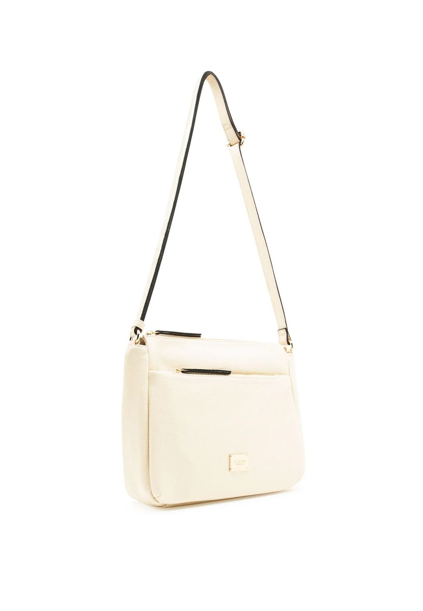 L.CREDI Umhängetasche, Reißverschluss, Emblem, für Damen, beige, 99