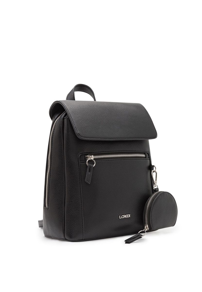 Schicker Rucksack aus Kunstleder mit Tasche