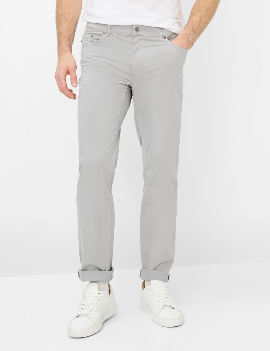 Brax Herren Five-Pocket-Hose Style COOPER PLATIN, hellgrau, Gr. 34/36