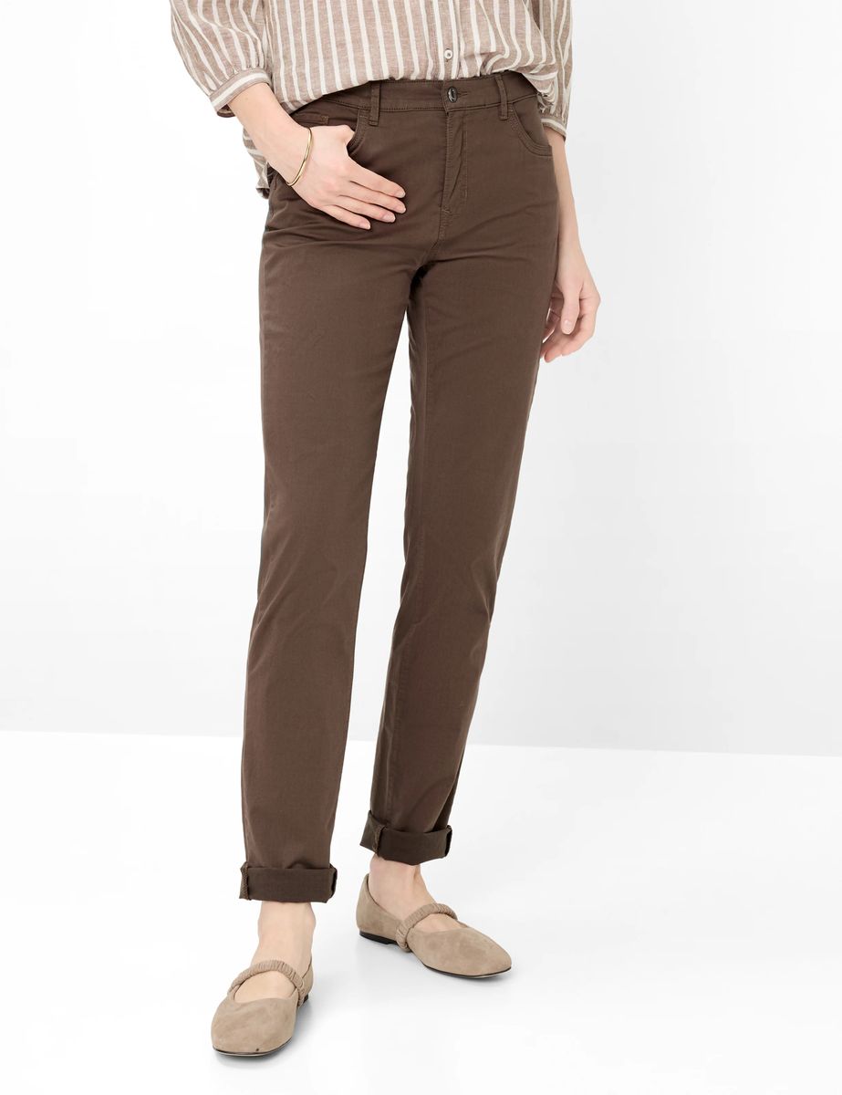 Brax Damen Five-Pocket-Hose Style MARY DARK EBONY, dunkelbraun, Gr. 50K