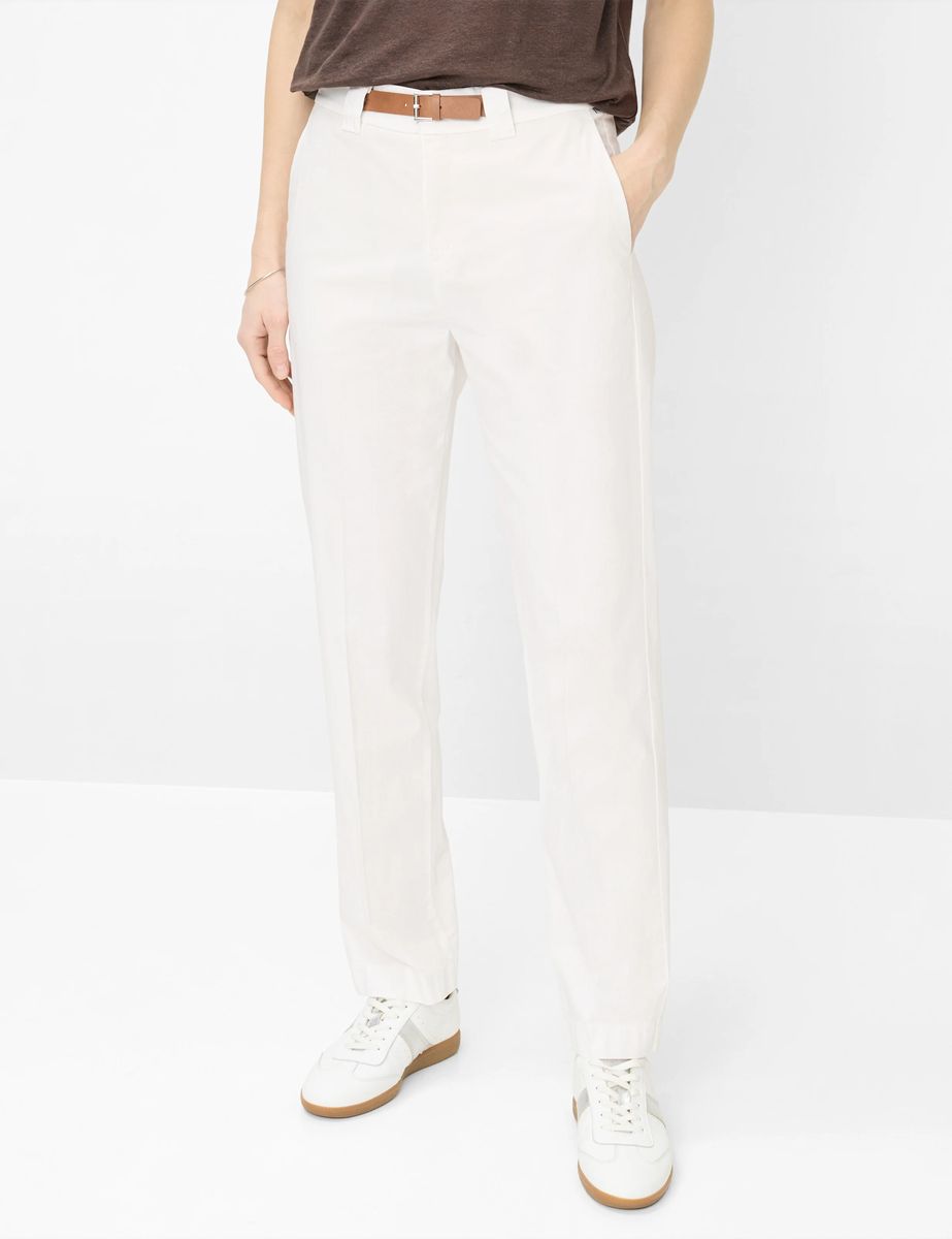 Brax Damen Flatfronthose Style MADISON WHITE, weiß, Gr. 48L