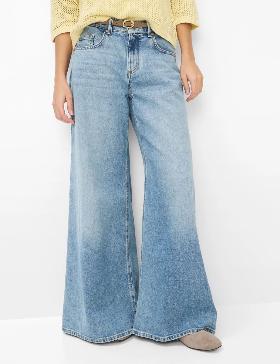Brax Damen Five-Pocket-Hose Style MARCH USED BLEACHED BLUE, denim hellblau, Gr. 46K