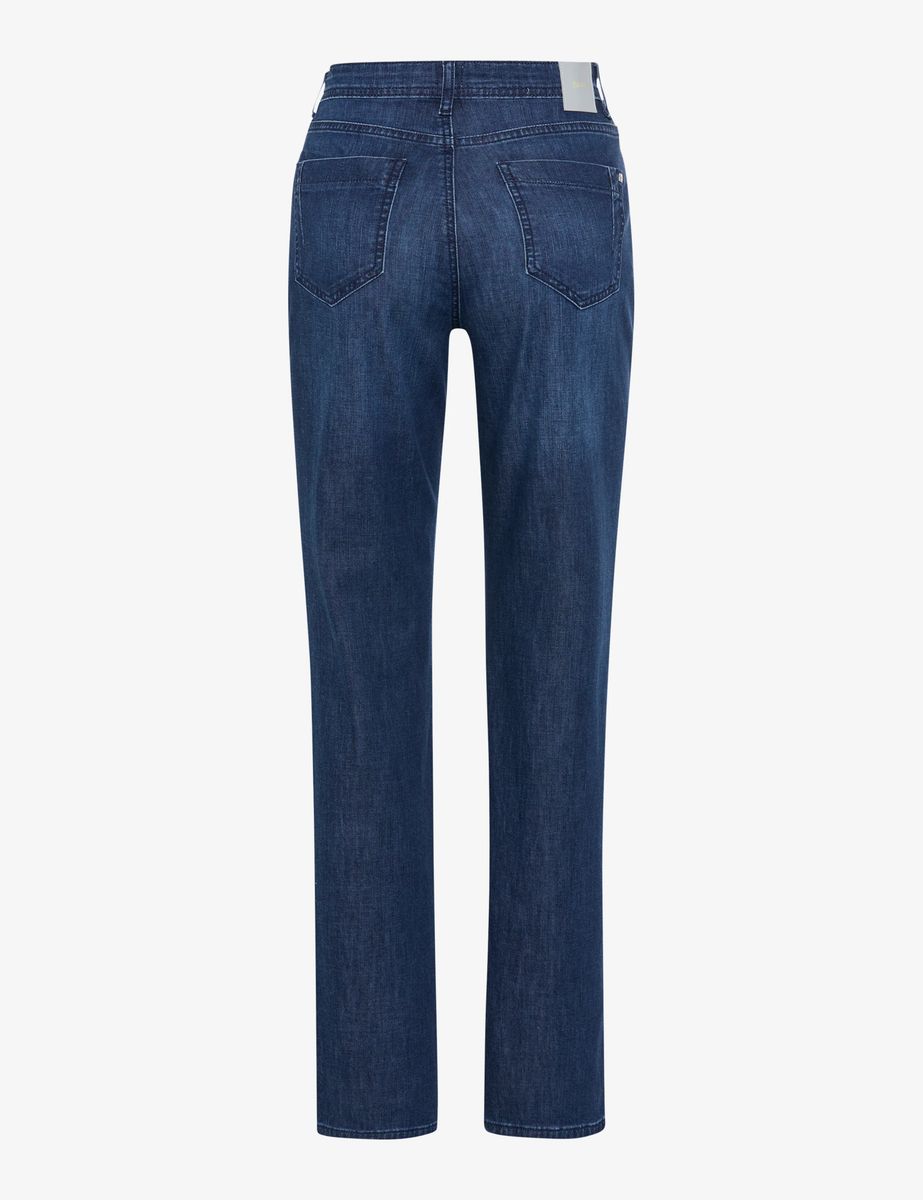Brax Damen Five-Pocket-Hose Style CAROLA USED OCEAN BLUE, denim dunkelblau, Gr. 50K