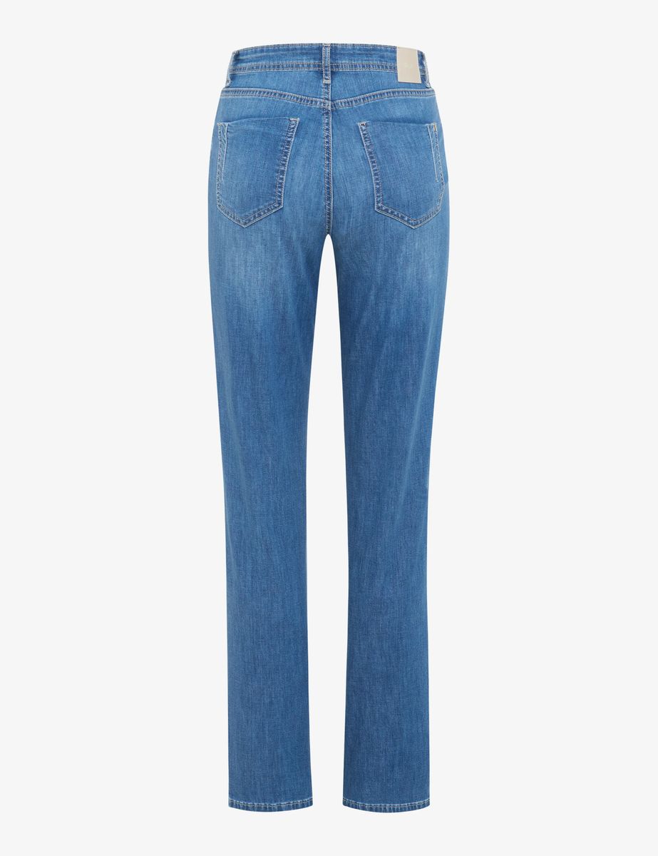 Brax Damen Five-Pocket-Hose Style CAROLA USED REGULAR BLUE, denim blau, Gr. 50L