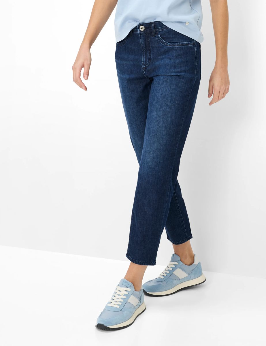 Brax Damen Five-Pocket-Hose Style CAROLA S USED DARK BLUE, denim dunkelblau, Gr. 38K