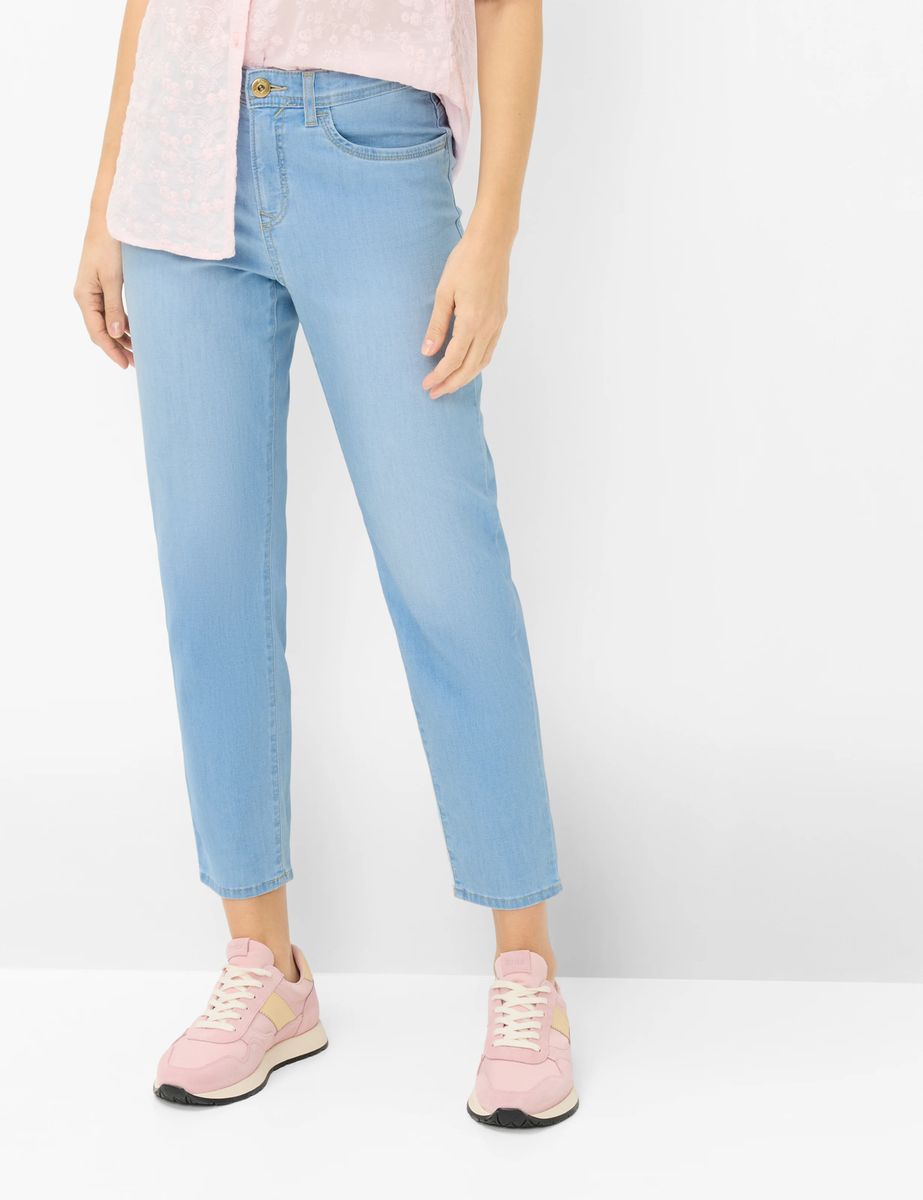 Brax Damen Five-Pocket-Hose Style CAROLA S USED BLEACHED BLUE, denim hellblau, Gr. 52K
