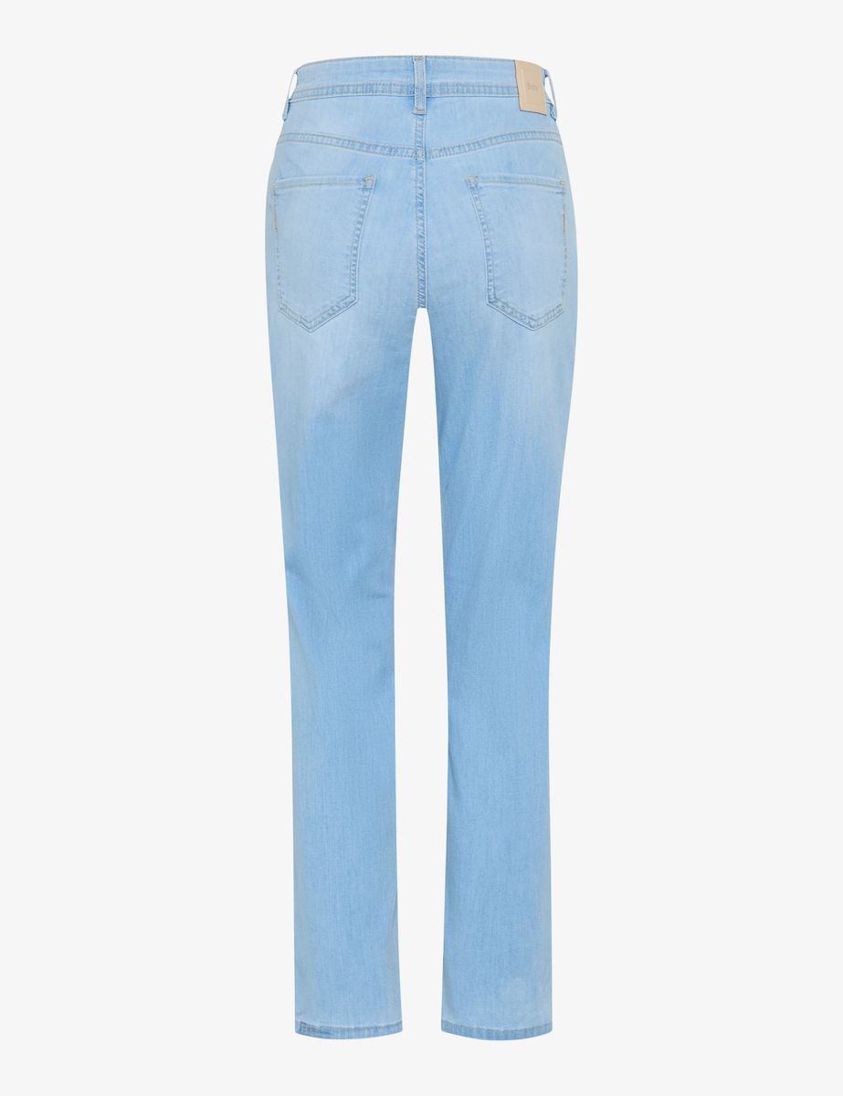 Brax Damen Five-Pocket-Hose Style CAROLA S USED BLEACHED BLUE, denim hellblau, Gr. 52K