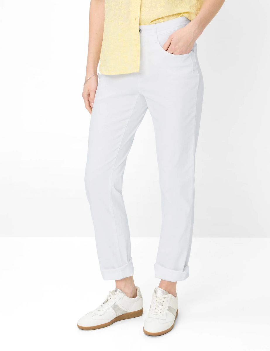 Brax Damen Five-Pocket-Hose Style CAROLA WHITE, denim weiß, Gr. 42L