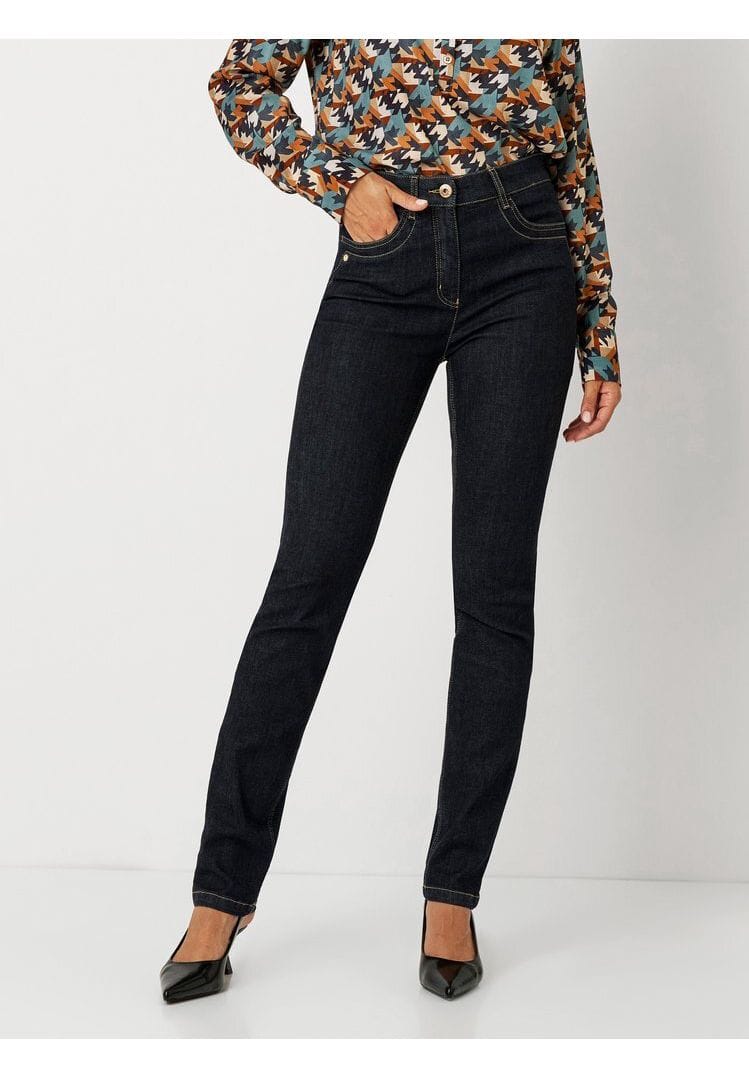 Schmale High-Waist Jeans aus Denim