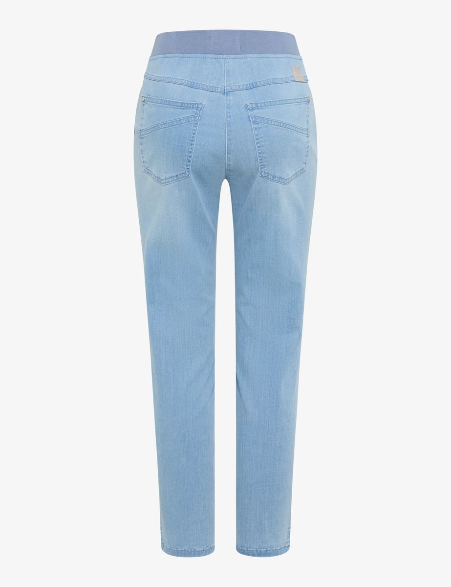 Raphaela by Brax Damen Schlupfjeans Style PAMINA 6/8 BLEACHED LIGHT BLUE SLIGHTUSED, denim hellblau, Gr. 36