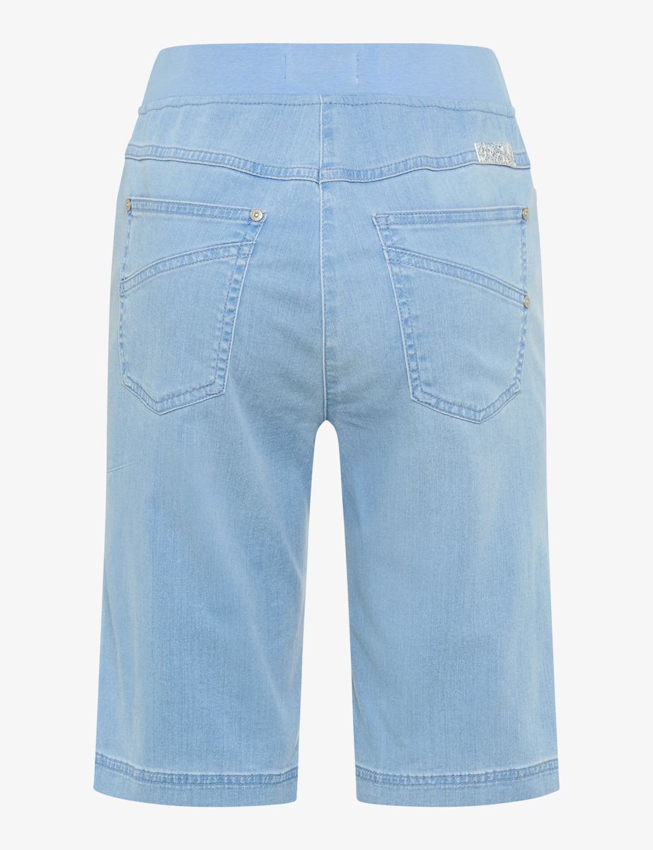 Raphaela by Brax Damen Hose Style PAMINA BERMUDA BLEACHED LIGHT BLUE SLIGHTUSED, denim hellblau, Gr. 36