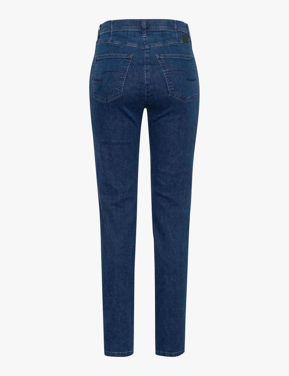 Raphaela by Brax Damen Five-Pocket-Hose Style LAURA NEW STONED, denim blau, Gr. 52K