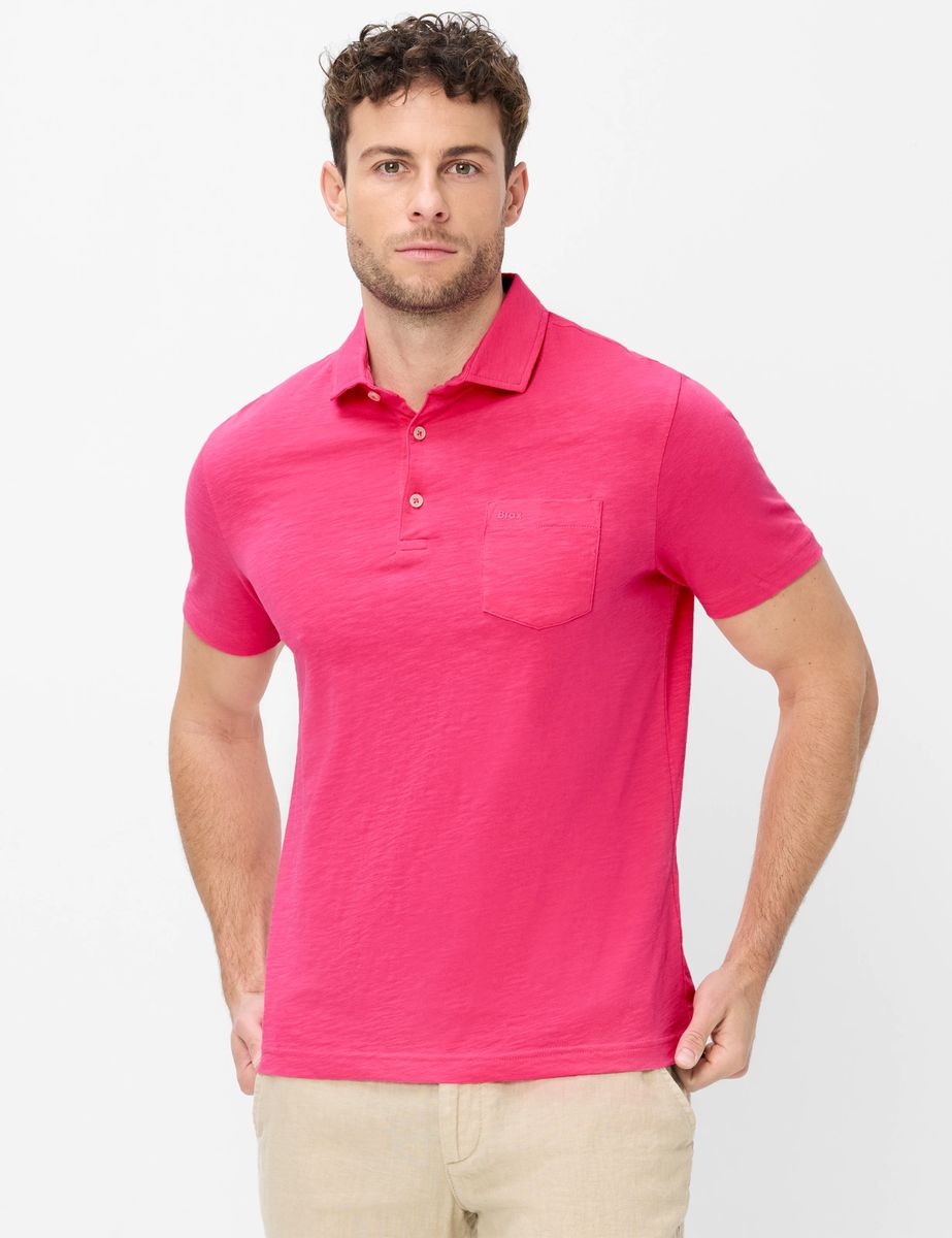 Kurzarm-Poloshirt aus Slub-Baumwolle