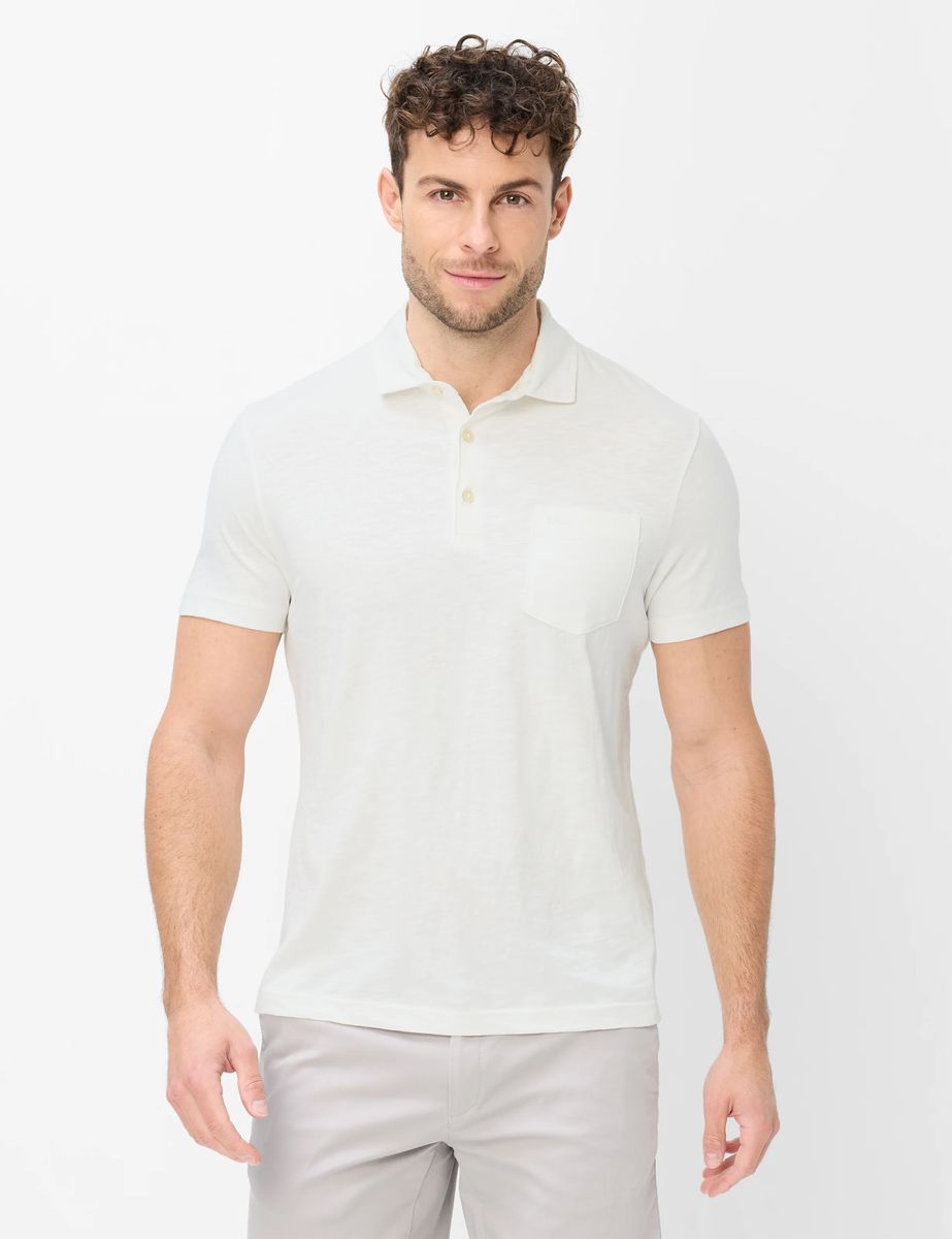 Kurzärmeliges Polo mit Slub-Struktur