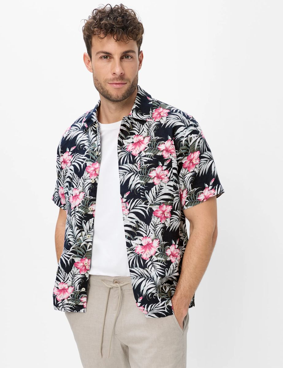 Brax Herren Hemd Style LUKE raspberry, Rosa, Gr. L