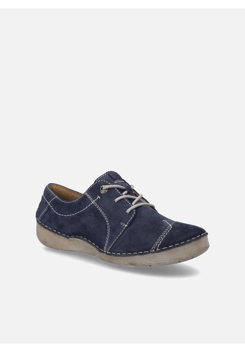 Lässiger Derby-Schuh aus marineblauem Nubukleder
