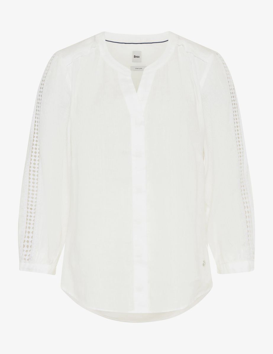 Brax Damen Bluse Style VELIA white, weiß, Gr. 32