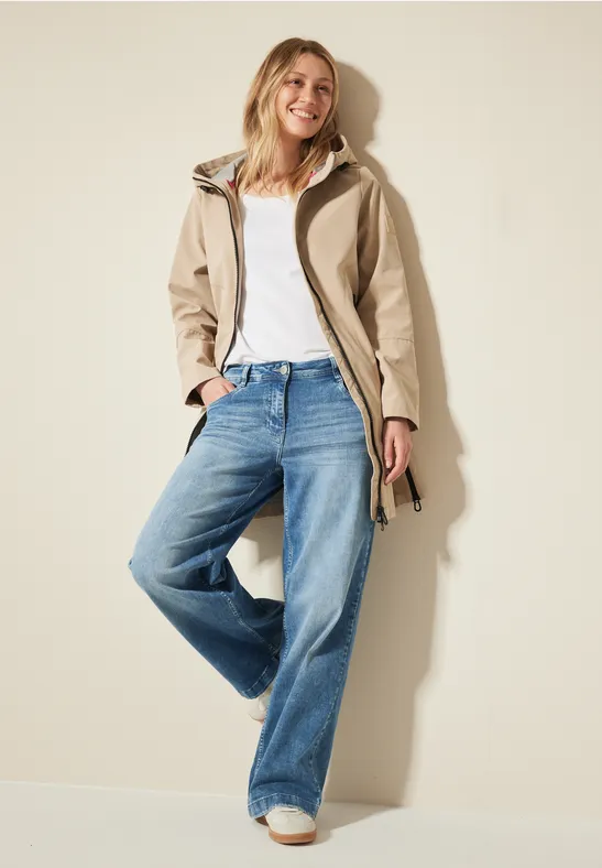 Cecil Damen Moderner Mantel in Beige, Gr: XS