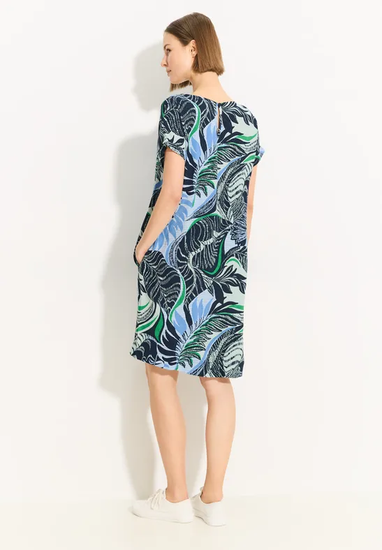 Cecil Damen Sommerkleid mit Print in Blau, Gr: XXL
