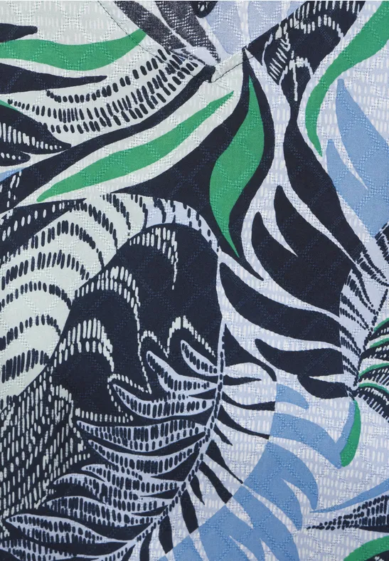 Cecil Damen Sommerkleid mit Print in Blau, Gr: XXL