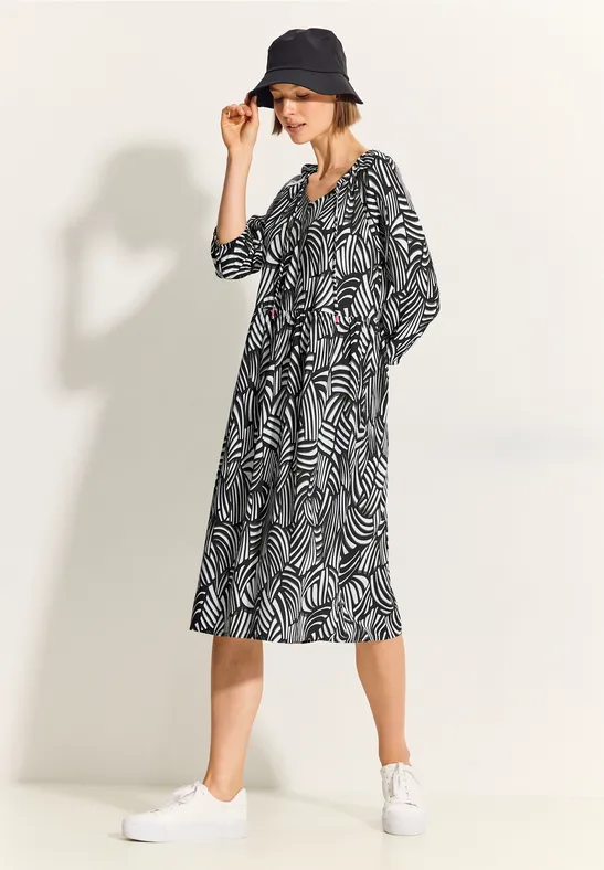 Cecil Damen Tunika Kleid mit Print in Schwarz, Gr: XS
