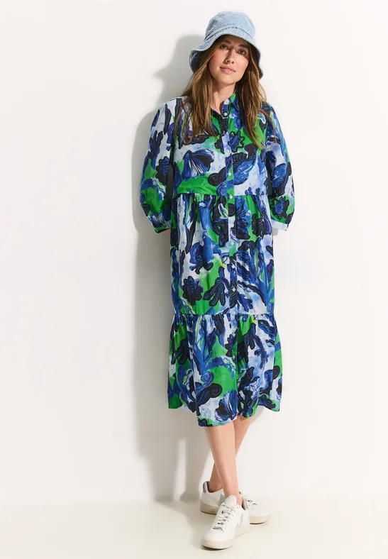 Cecil Damen Midikleid mit Print in Weiß, Gr: XS