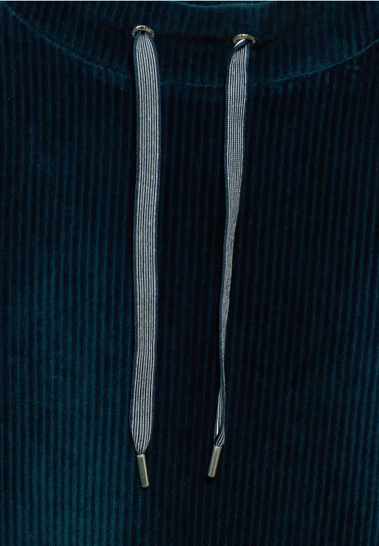 Cecil Damen Jersey-Cord-Kleid in Blau, Gr: XS