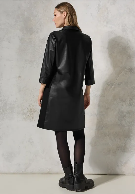 Cecil Damen Kleid im Leder-Look in Schwarz, Gr: L