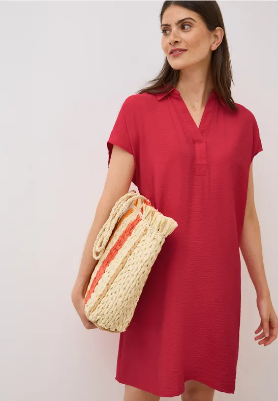 Cecil Damen Strukturkleid in Unifarbe in Rot, Gr: XL