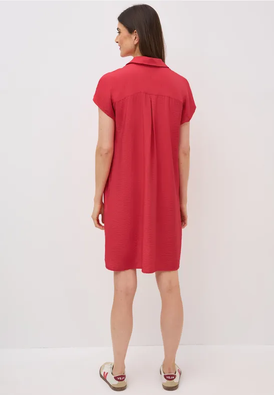 Cecil Damen Strukturkleid in Unifarbe in Rot, Gr: XL