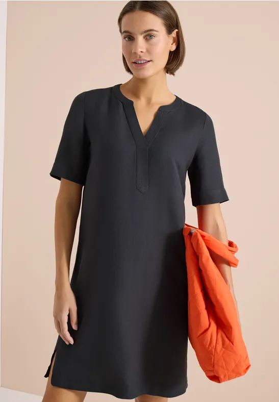 Cecil Damen Knielanges Kleid aus Leinenmix in Grau, Gr: L