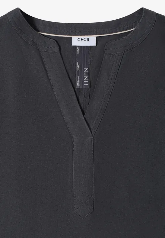 Cecil Damen Knielanges Kleid aus Leinenmix in Grau, Gr: L