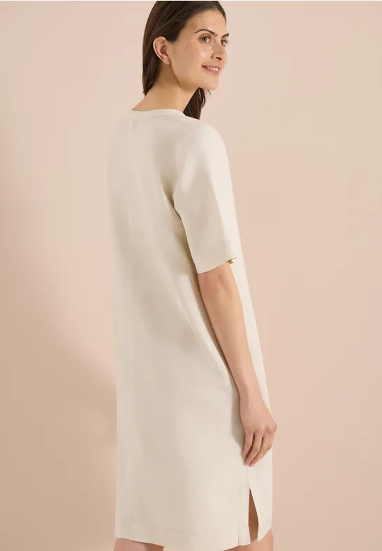 Cecil Damen Knielanges Kleid aus Leinenmix in Beige, Gr: L