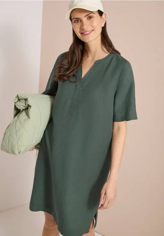 Cecil Damen Knielanges Kleid aus Leinenmix in Grün, Gr: L