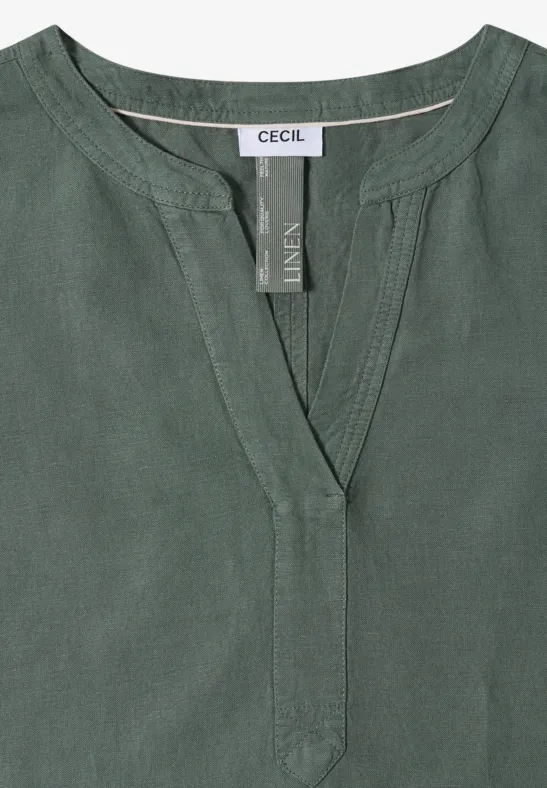 Cecil Damen Knielanges Kleid aus Leinenmix in Grün, Gr: L