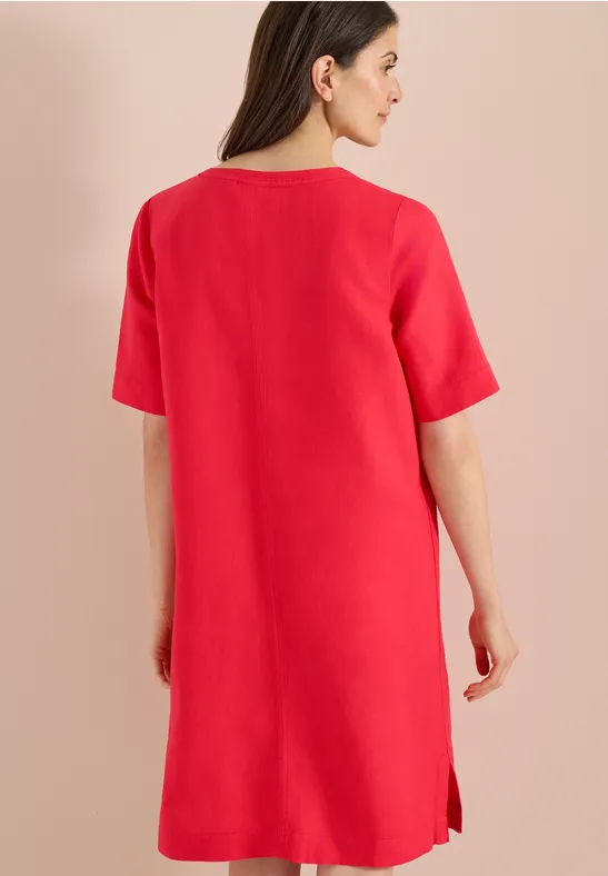 Cecil Damen Knielanges Kleid aus Leinenmix in Rot, Gr: L