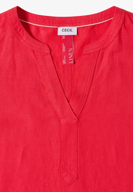 Cecil Damen Knielanges Kleid aus Leinenmix in Rot, Gr: L