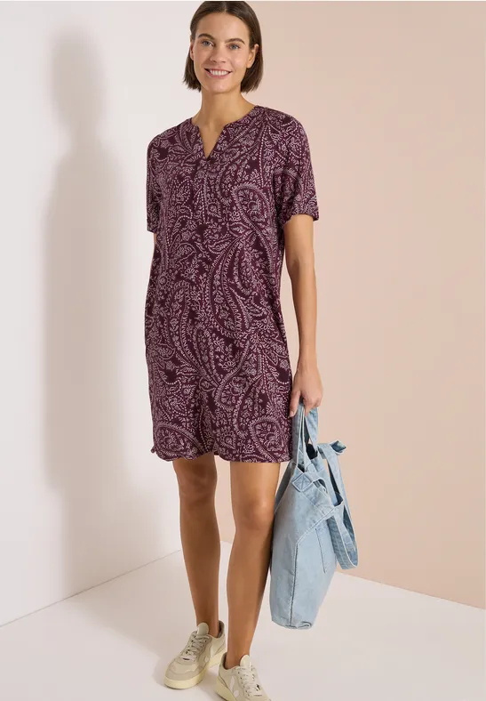 Cecil Damen Knielanges Kleid mit Paisleymuster in Rot, Gr: 3XL
