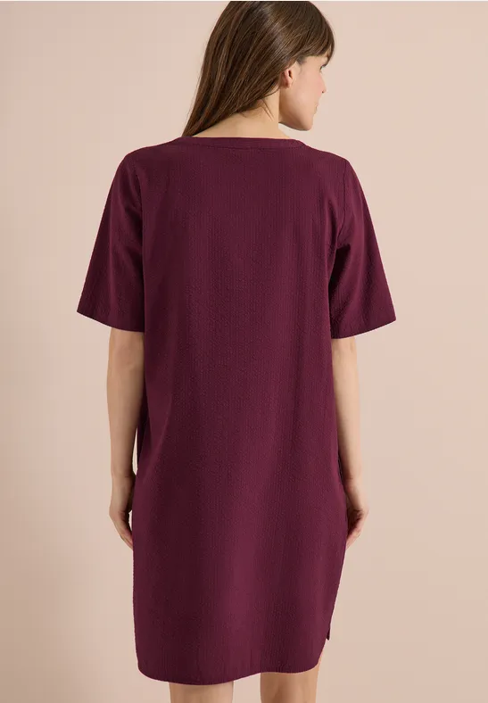 Cecil Damen Knielanges Kleid in Seersuckerqualität in Rot, Gr: 3XL