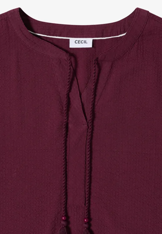 Cecil Damen Knielanges Kleid in Seersuckerqualität in Rot, Gr: 3XL