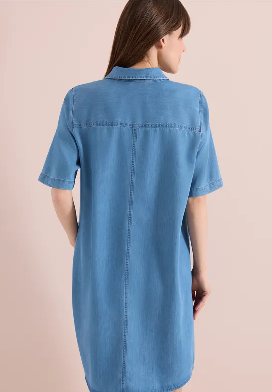 Cecil Damen Knielanges Kleid im Denim-Look in Blau, Gr: L