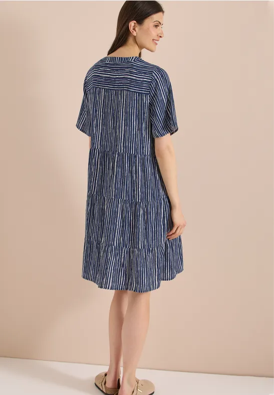 Cecil Damen Knielanges Kleid mit Streifenmuster in Blau, Gr: 3XL